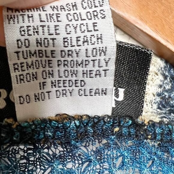 BonWorth Women's Striped Open Front Knit Sweater Cardigan Blue Tan Size XLP - Picture 10 of 10